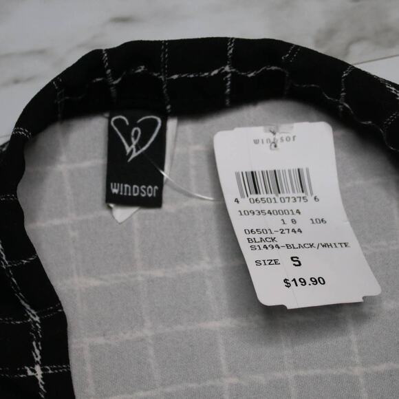 Windsor Mini Skirt Size S Black White Wrap Grid Y2K Edgy Asymmetrical Clubwear - Picture 7 of 9